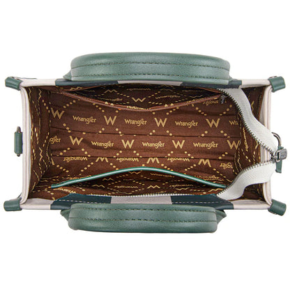 Wrangler Color Block Tote/Crossbody - Green - WG208-8120S