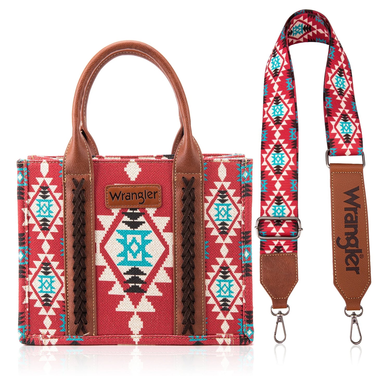 Wrangler Aztec Small Tote/Crossbody - Burgundy - WG2203-8120SWBDY