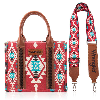 Wrangler Aztec Small Tote/Crossbody - Burgundy - WG2203-8120SWBDY