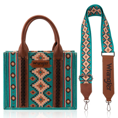 Wrangler Aztec Small Tote/Crossbody - Turquoise - WG2203-8120SWTQ