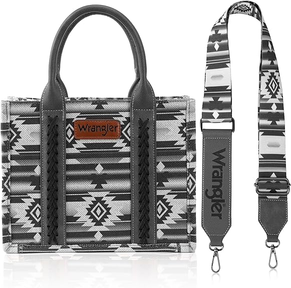Wrangler Aztec Small Tote/Crossbody - Black - WG2203-8120SBK