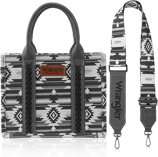 Wrangler Aztec Small Tote/Crossbody - Black - WG2203-8120SBK