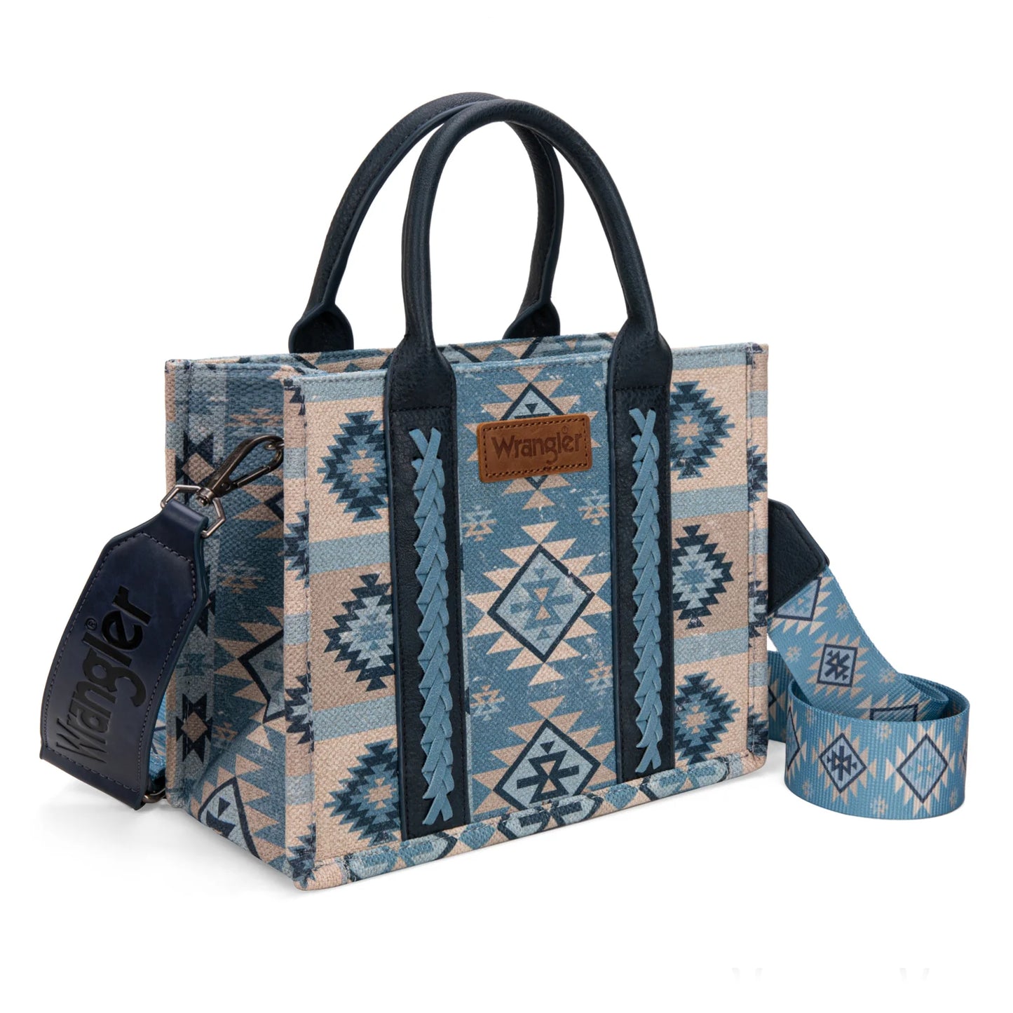 Wrangler Aztec Pattern Dual Sided Print -Tote/Crossbody -Blue - WG2209-8120SJN