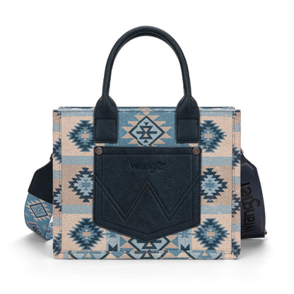 Wrangler Aztec Pattern Dual Sided Print -Tote/Crossbody -Blue - WG2209-8120SJN