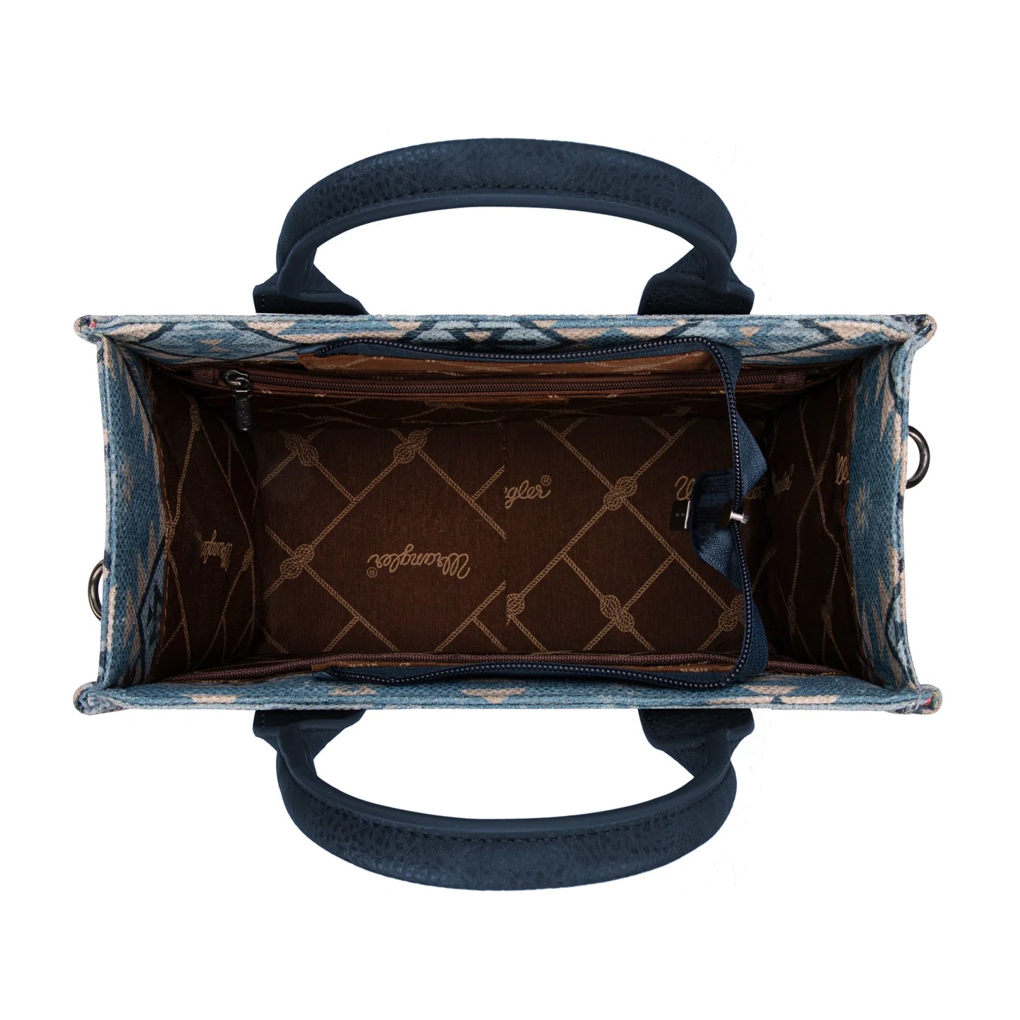 Wrangler Aztec Pattern Dual Sided Print -Tote/Crossbody -Blue - WG2209-8120SJN