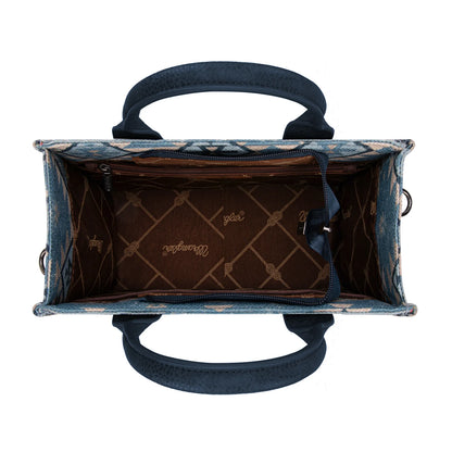 Wrangler Aztec Pattern Dual Sided Print -Tote/Crossbody -Blue - WG2209-8120SJN