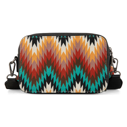 Wrangler Southwestern Pattern Dual Sided Print Crossbody Purse With Wallet Compartment - Black - WG2211-3003BK