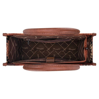 Wrangler Southwestern Pattern Dual Sided Print Concealed Carry Wide Tote - Brown - WG2211-8119BR
