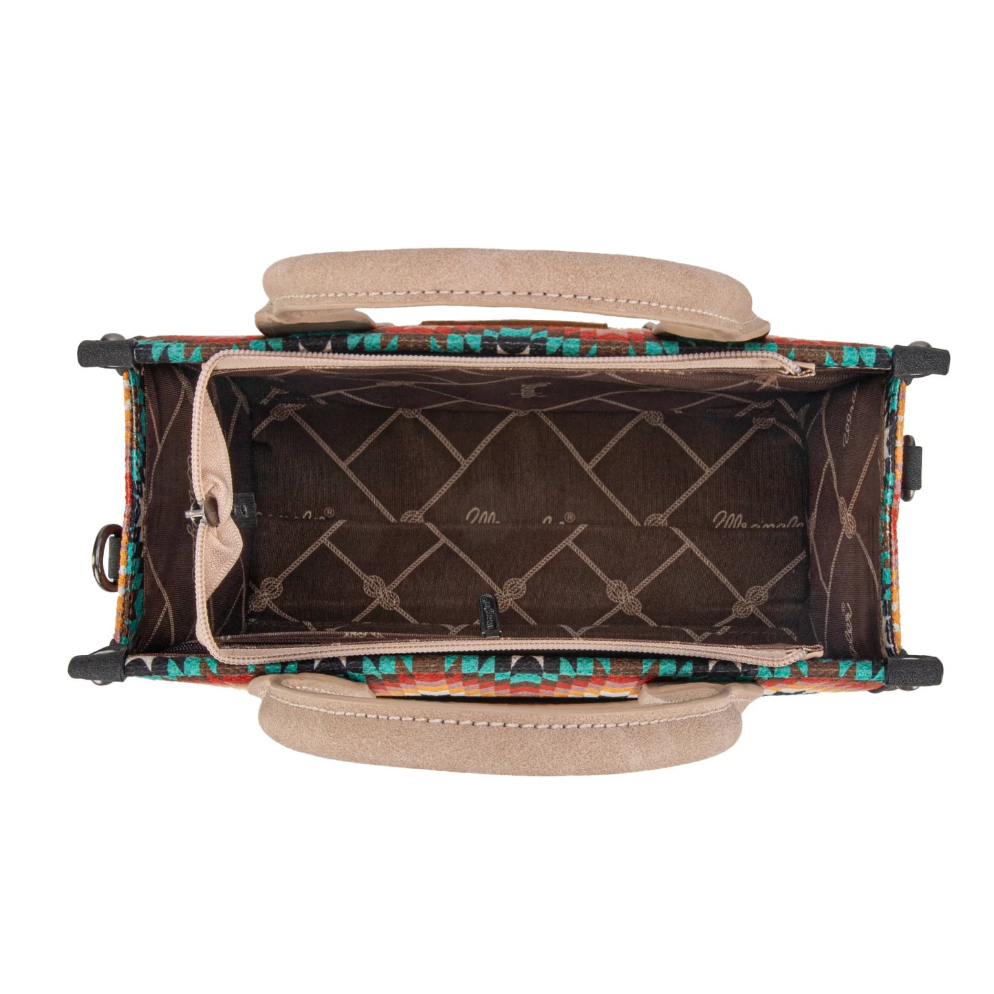 Wrangler Southwestern Pattern Dual Sided Print Tote/Crossbody - Black - WG2211-8120SBK