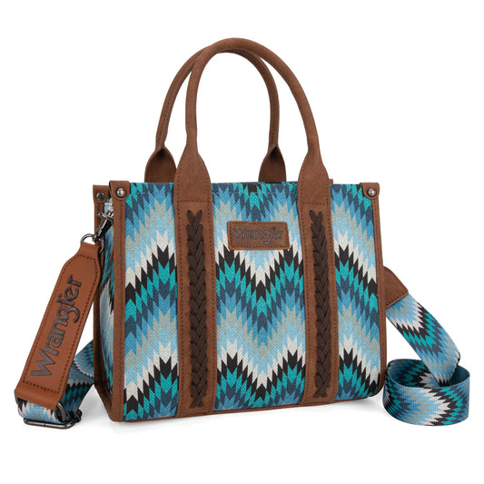 Wrangler Southwestern Pattern Dual Sided Print Tote/Crossbody - Jean - WG2211-8120SJN