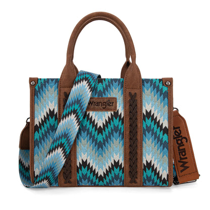 Wrangler Southwestern Pattern Dual Sided Print Tote/Crossbody - Jean - WG2211-8120SJN