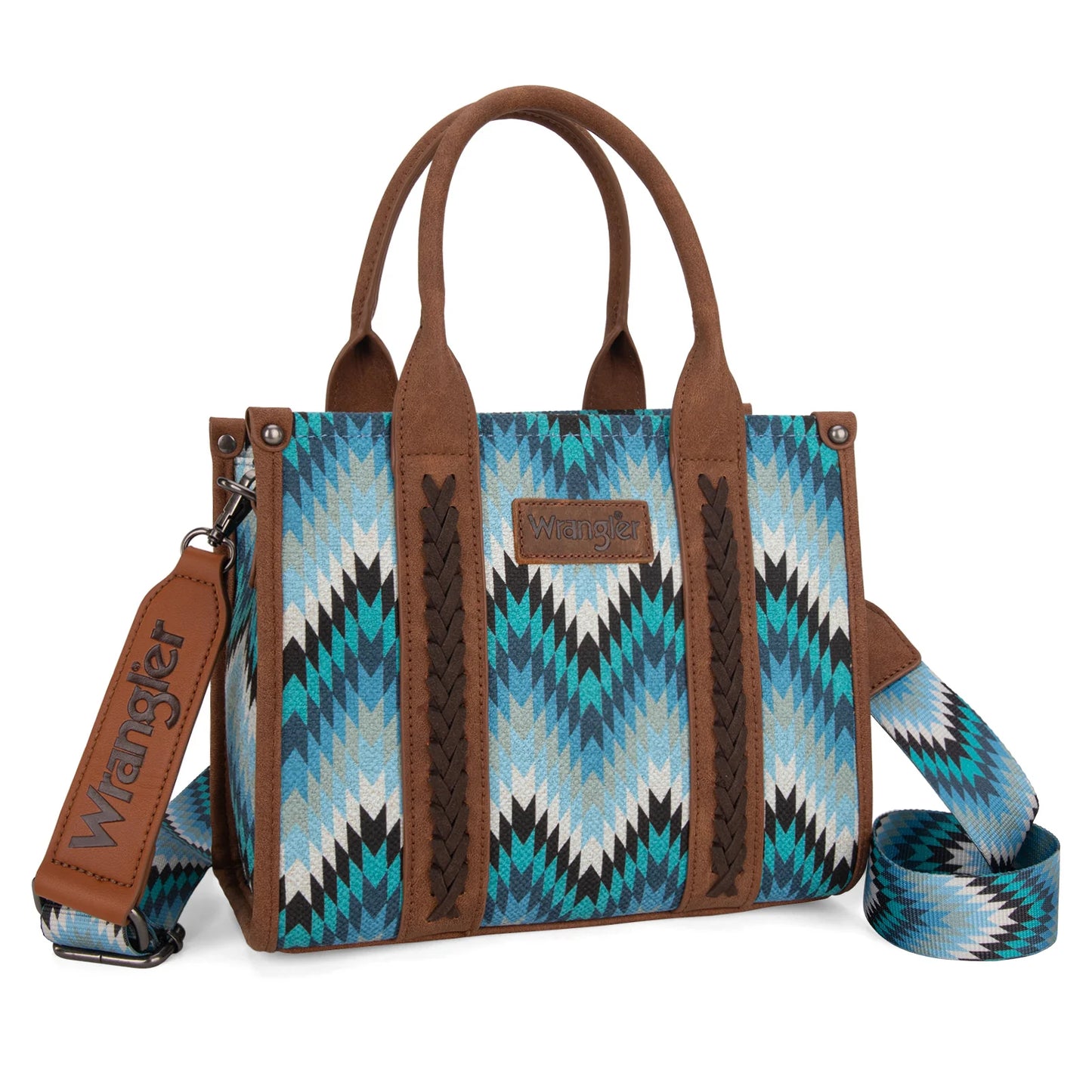 Wrangler Southwestern Pattern Dual Sided Print Tote/Crossbody - Jean - WG2211-8120SJN