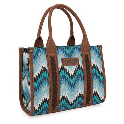 Wrangler Southwestern Pattern Dual Sided Print Tote/Crossbody - Jean - WG2211-8120SJN