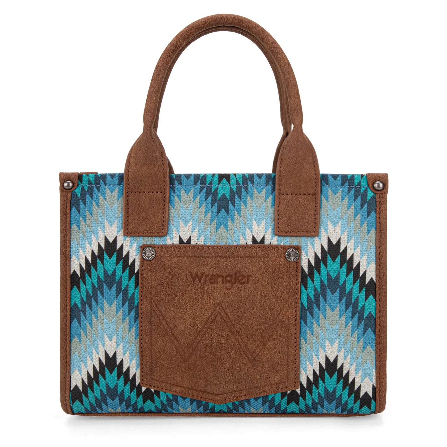 Wrangler Southwestern Pattern Dual Sided Print Tote/Crossbody - Jean - WG2211-8120SJN
