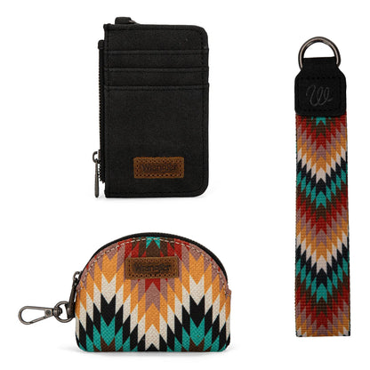 Wrangler Southwestern Art Print Dual Pouch Wristlet