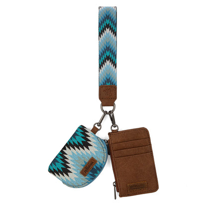 Wrangler Southwestern Art Print Dual Pouch Wristlet