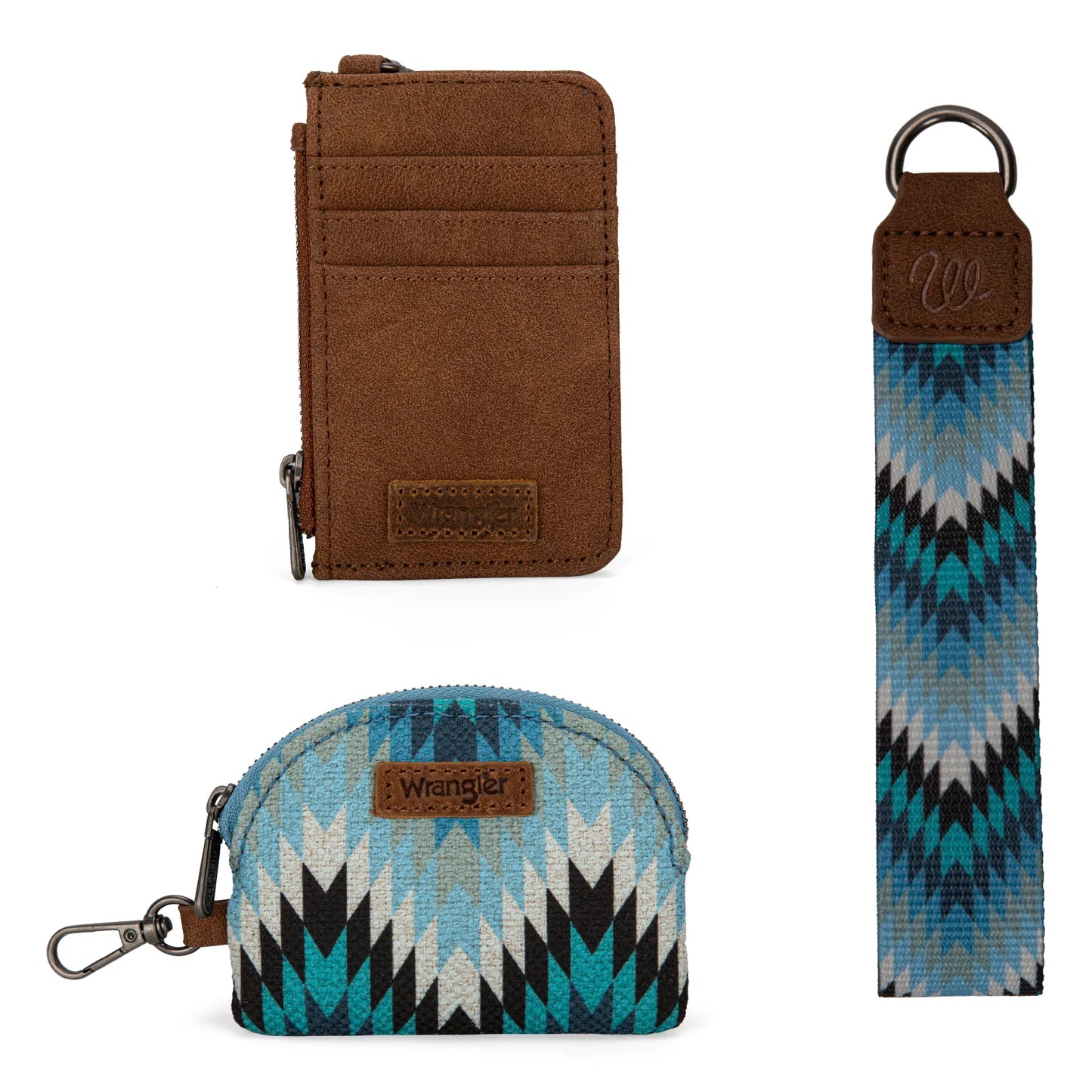 Wrangler Southwestern Art Print Dual Pouch Wristlet