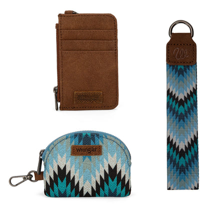 Wrangler Southwestern Art Print Dual Pouch Wristlet