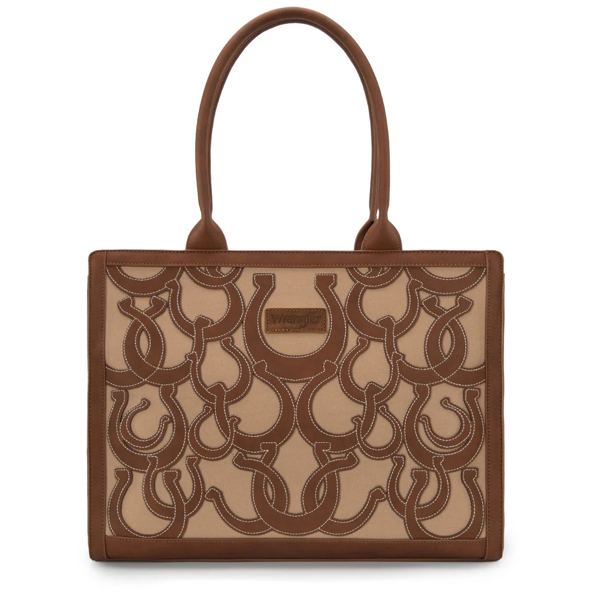 Wrangler Horseshoe Cutout Carry-All Large Tote Bag - Brown - WG292-8110BR