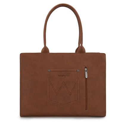 Wrangler Horseshoe Cutout Carry-All Large Tote Bag - Brown - WG292-8110BR