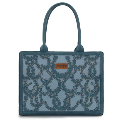 Wrangler Horseshoe Cutout Carry-All Large Tote Bag - Jean - WG292-8110JN