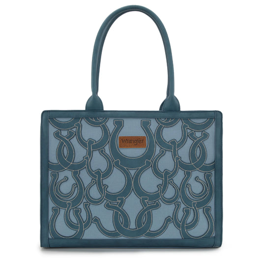 Wrangler Horseshoe Cutout Carry-All Large Tote Bag - Jean - WG292-8110JN