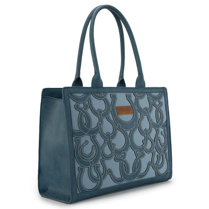 Wrangler Horseshoe Cutout Carry-All Large Tote Bag - Jean - WG292-8110JN