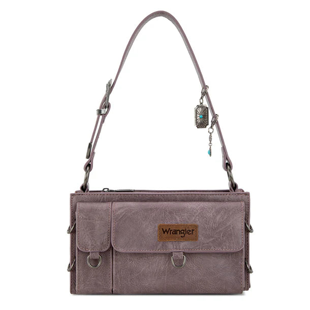 Wrangler Buckle Charm Small Shoulder Bag - Purple - WG300-523