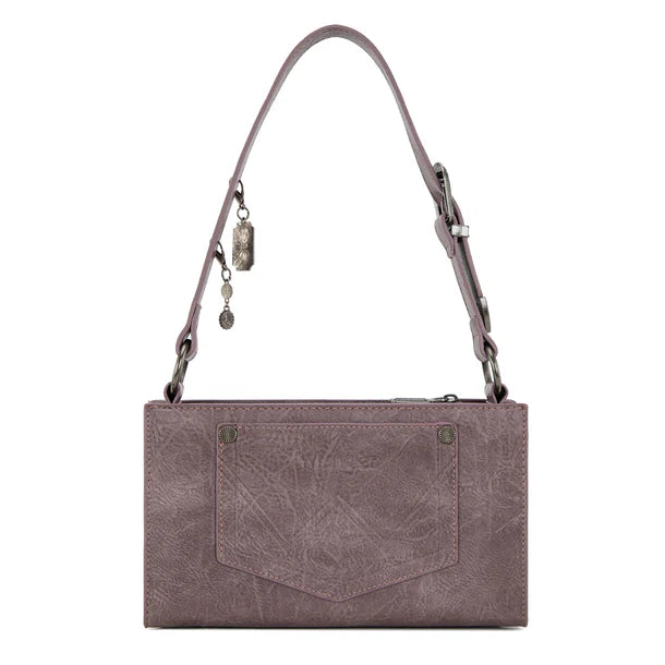 Wrangler Buckle Charm Small Shoulder Bag - Purple - WG300-523