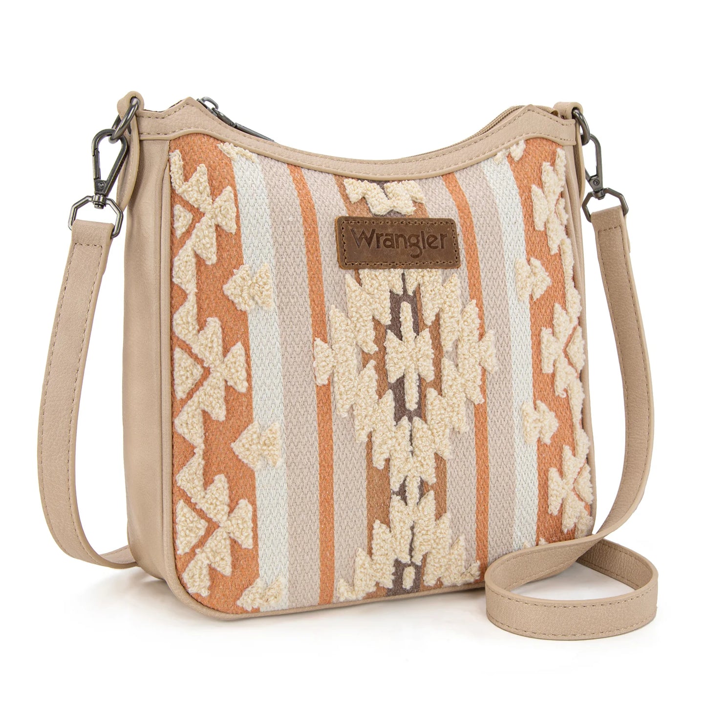 Wrangler Sherpa Aztec Canvas Crossbody - Tan - WG313-2003TN