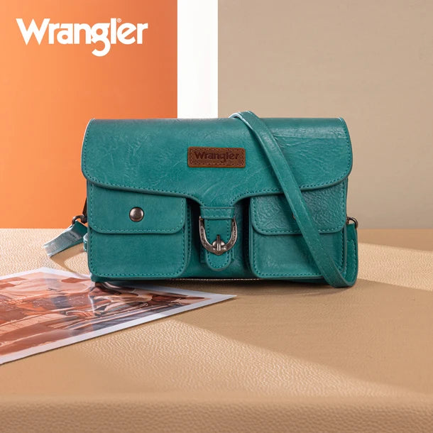 Wrangler Vintage-Inspired Crossbody Bag - Turquoise - WG320-209TQ