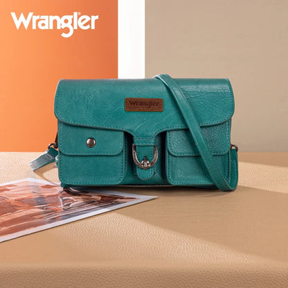 Wrangler Vintage-Inspired Crossbody Bag - Turquoise - WG320-209TQ