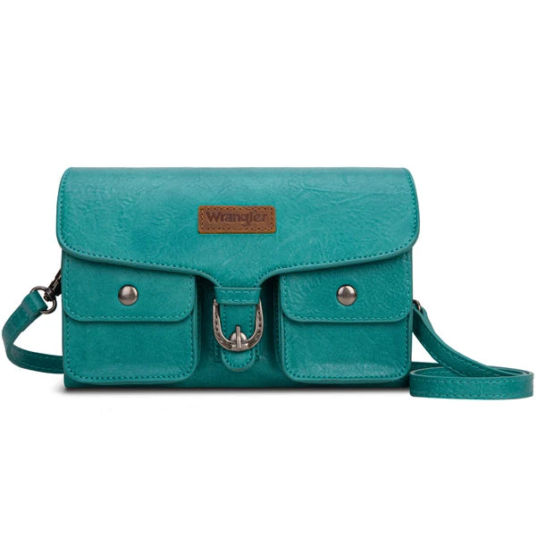 Wrangler Vintage-Inspired Crossbody Bag - Turquoise - WG320-209TQ