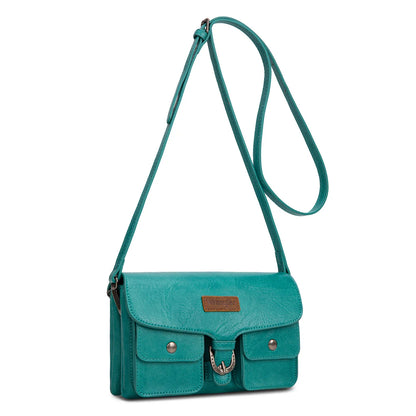 Wrangler Vintage-Inspired Crossbody Bag - Turquoise - WG320-209TQ
