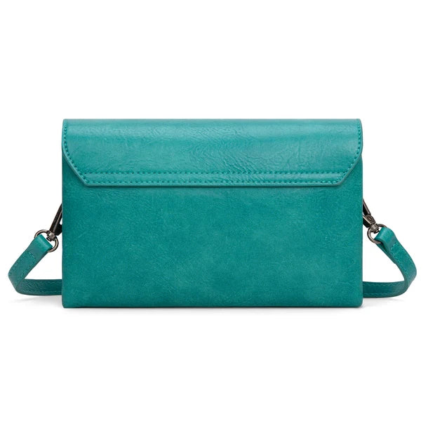 Wrangler Vintage-Inspired Crossbody Bag - Turquoise - WG320-209TQ