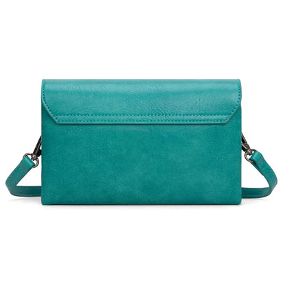 Wrangler Vintage-Inspired Crossbody Bag - Turquoise - WG320-209TQ
