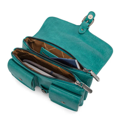 Wrangler Vintage-Inspired Crossbody Bag - Turquoise - WG320-209TQ