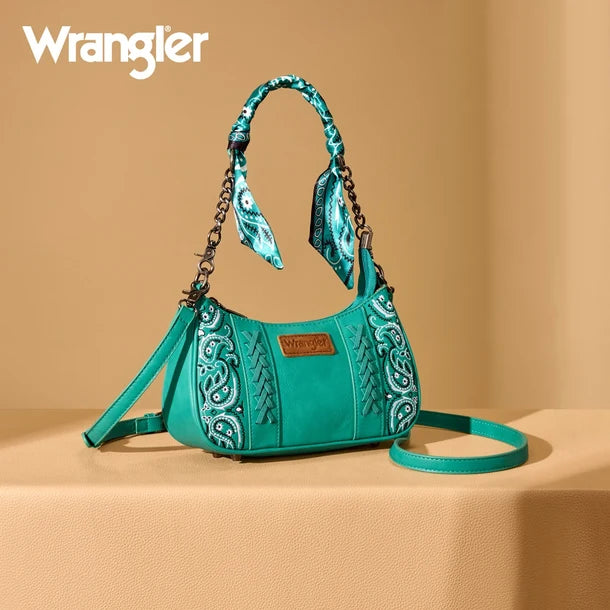 Wrangler Braided Paisley Bandana Shoulder Bag - WG331-818
