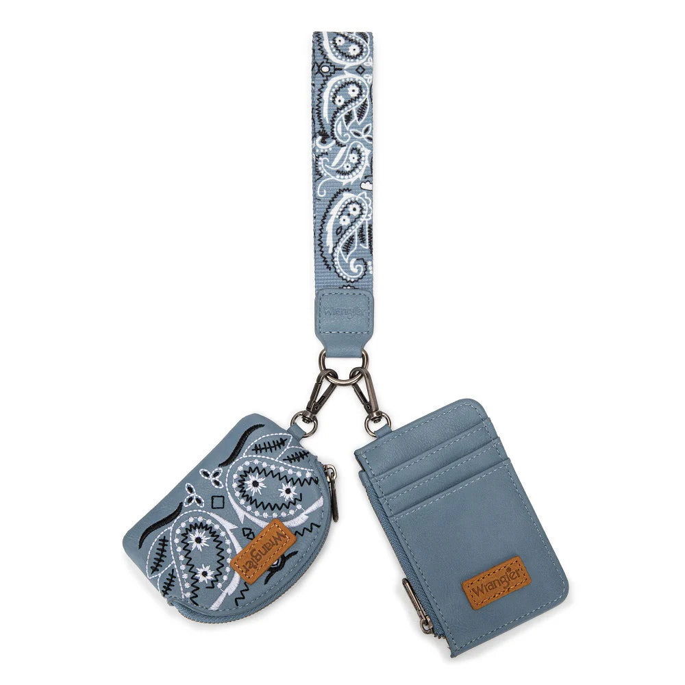 Wrangler Southwestern Art Print Dual Pouch Wristlet