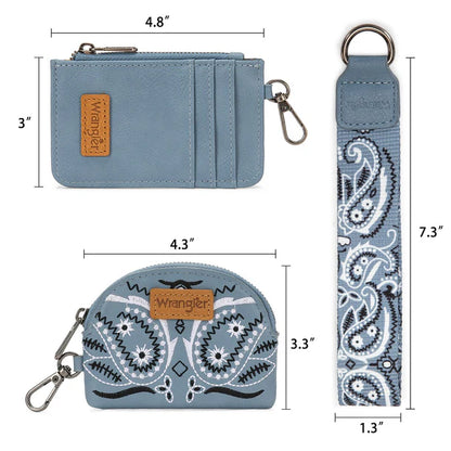 Wrangler Southwestern Art Print Dual Pouch Wristlet