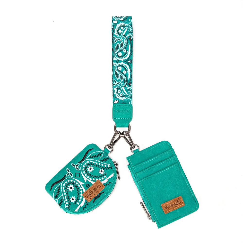 Wrangler Southwestern Art Print Dual Pouch Wristlet