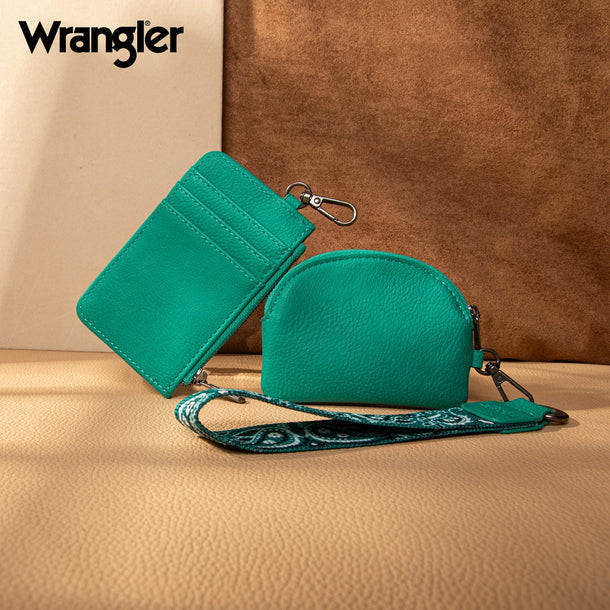 Wrangler Southwestern Art Print Dual Pouch Wristlet