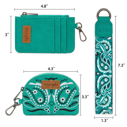 Wrangler Southwestern Art Print Dual Pouch Wristlet