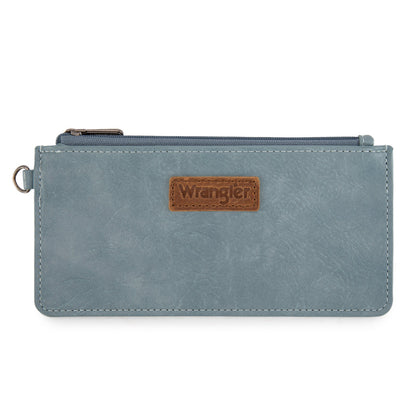 Wrangler Leopard Print Dual Pouch Wristlet with Zipper Round Case - WG366-W114