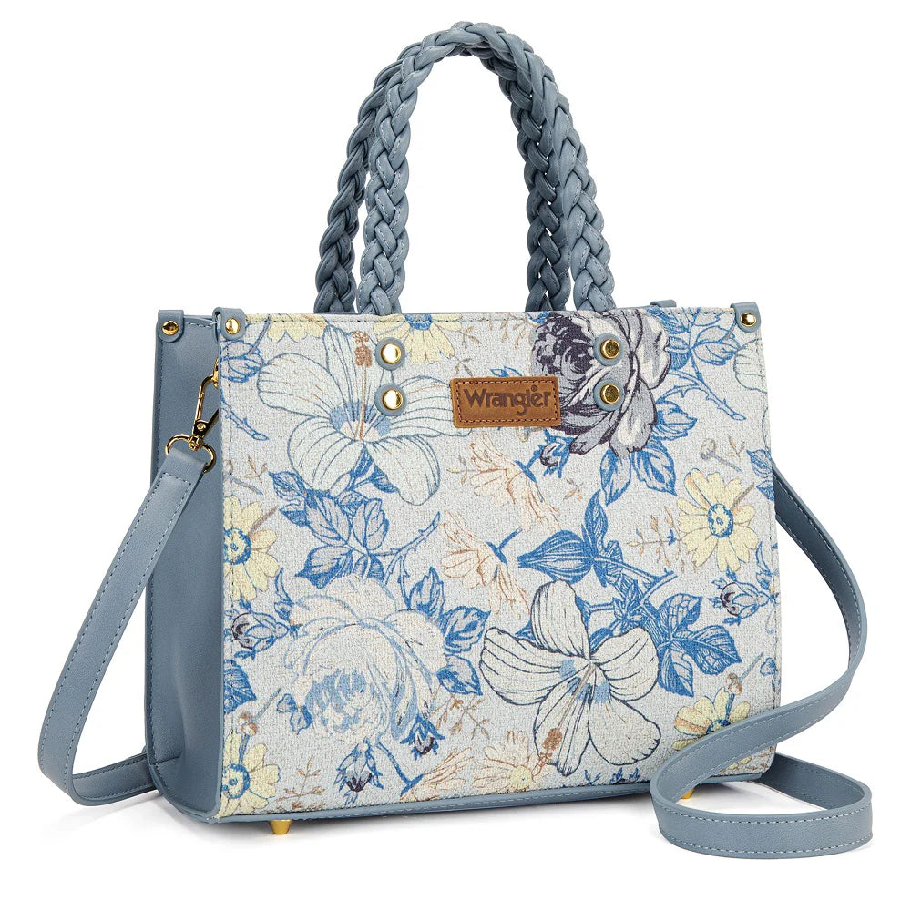 Wrangler Floral Print Braided Tote Bag - WG438-8120