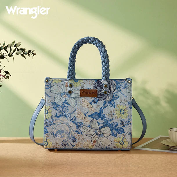 Wrangler Floral Print Braided Tote Bag - WG438-8120