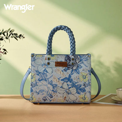 Wrangler Floral Print Braided Tote Bag - WG438-8120