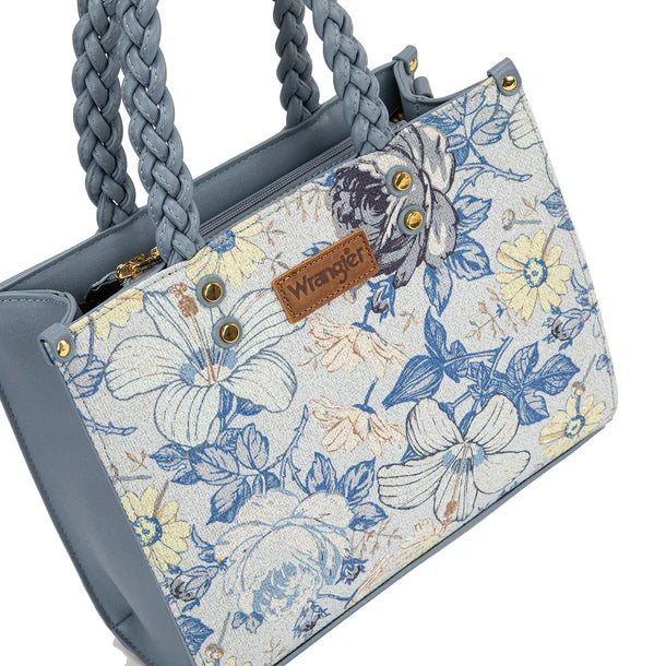 Wrangler Floral Print Braided Tote Bag - WG438-8120