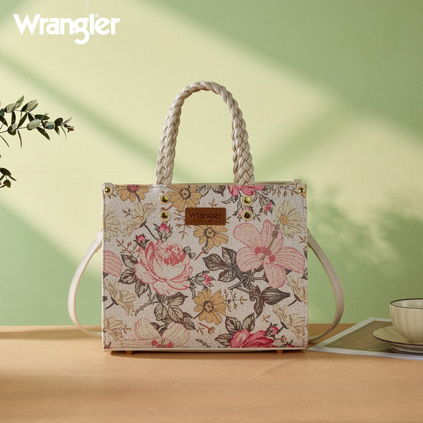 Wrangler Floral Print Braided Tote Bag - WG438-8120