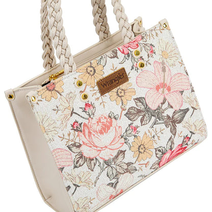 Wrangler Floral Print Braided Tote Bag - WG438-8120